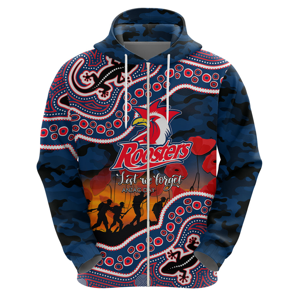 custom-personalised-anzac-day-nrl-rooster-hoodie-aboriginal-lizard-patterns