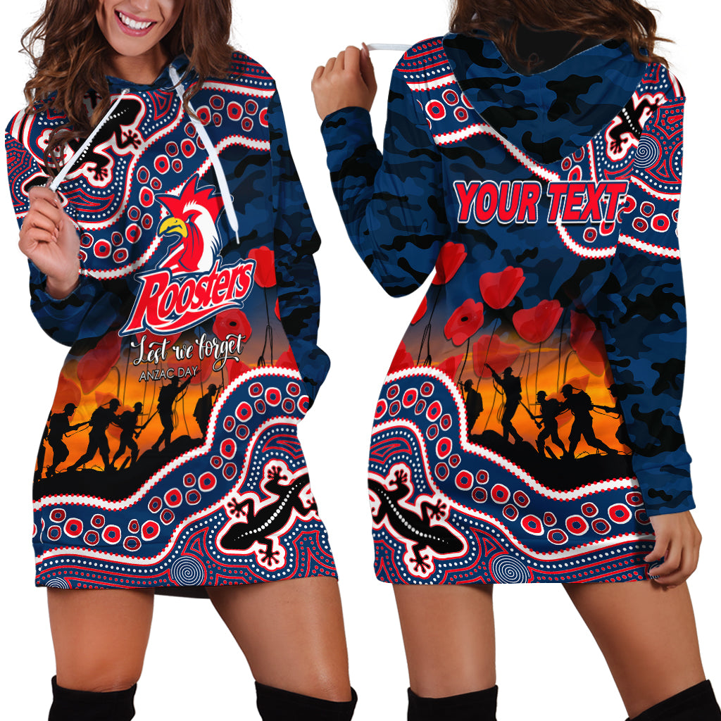 custom-personalised-anzac-day-nrl-rooster-hoodie-dress-aboriginal-lizard-patterns