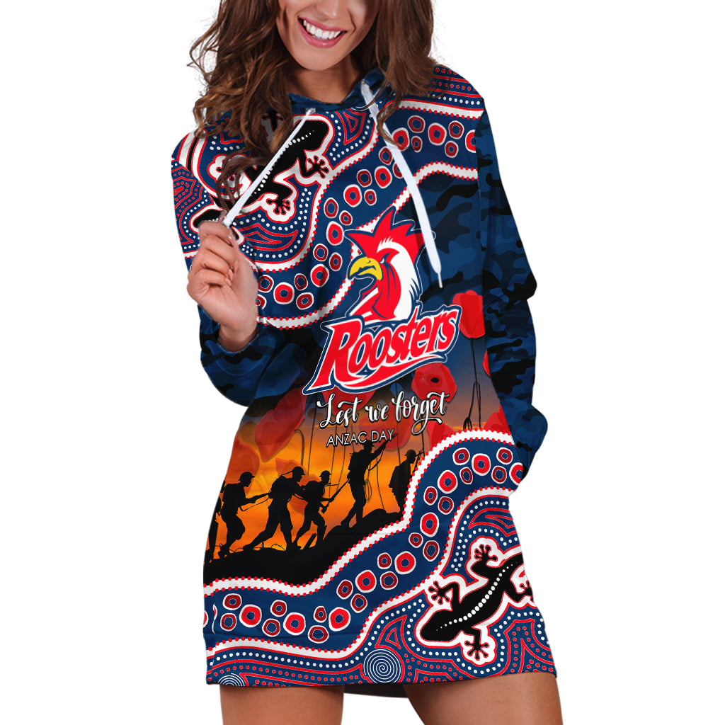 custom-personalised-anzac-day-nrl-rooster-hoodie-dress-aboriginal-lizard-patterns