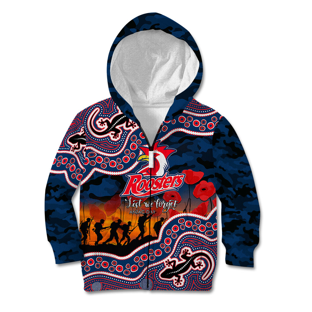 custom-personalised-anzac-day-nrl-rooster-kid-hoodie-aboriginal-lizard-patterns