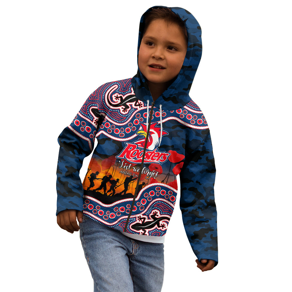 custom-personalised-anzac-day-nrl-rooster-kid-hoodie-aboriginal-lizard-patterns