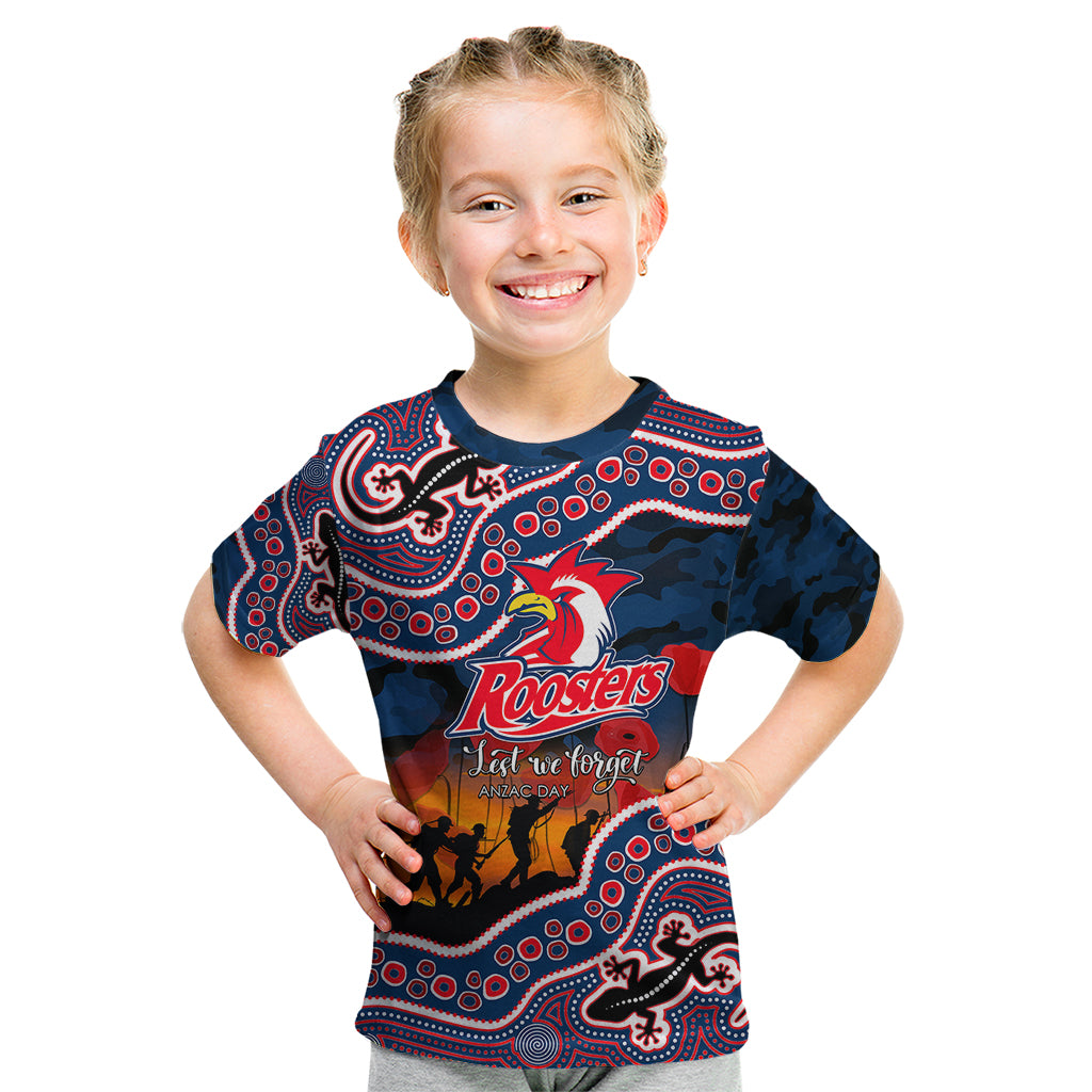 custom-personalised-anzac-day-nrl-rooster-kid-t-shirt-aboriginal-lizard-patterns