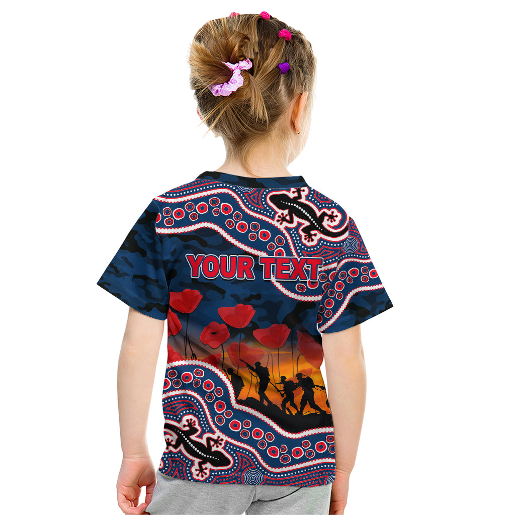 custom-personalised-anzac-day-nrl-rooster-kid-t-shirt-aboriginal-lizard-patterns