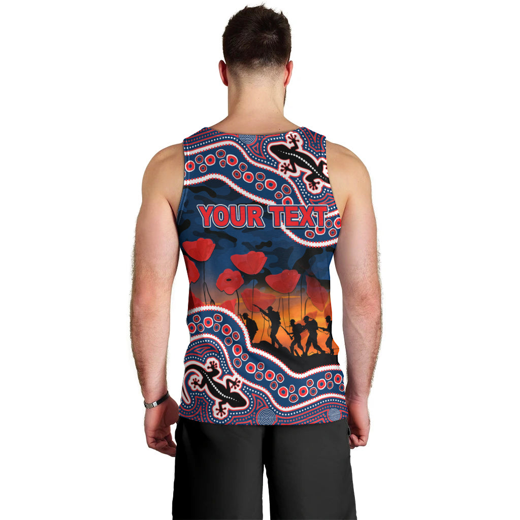 custom-personalised-anzac-day-nrl-rooster-men-tank-top-aboriginal-lizard-patterns