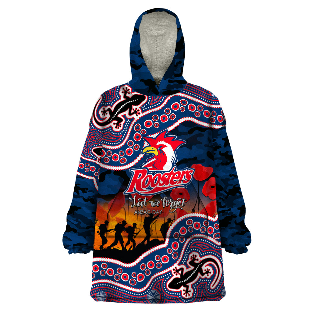 custom-personalised-anzac-day-nrl-rooster-wearable-blanket-hoodie-aboriginal-lizard-patterns