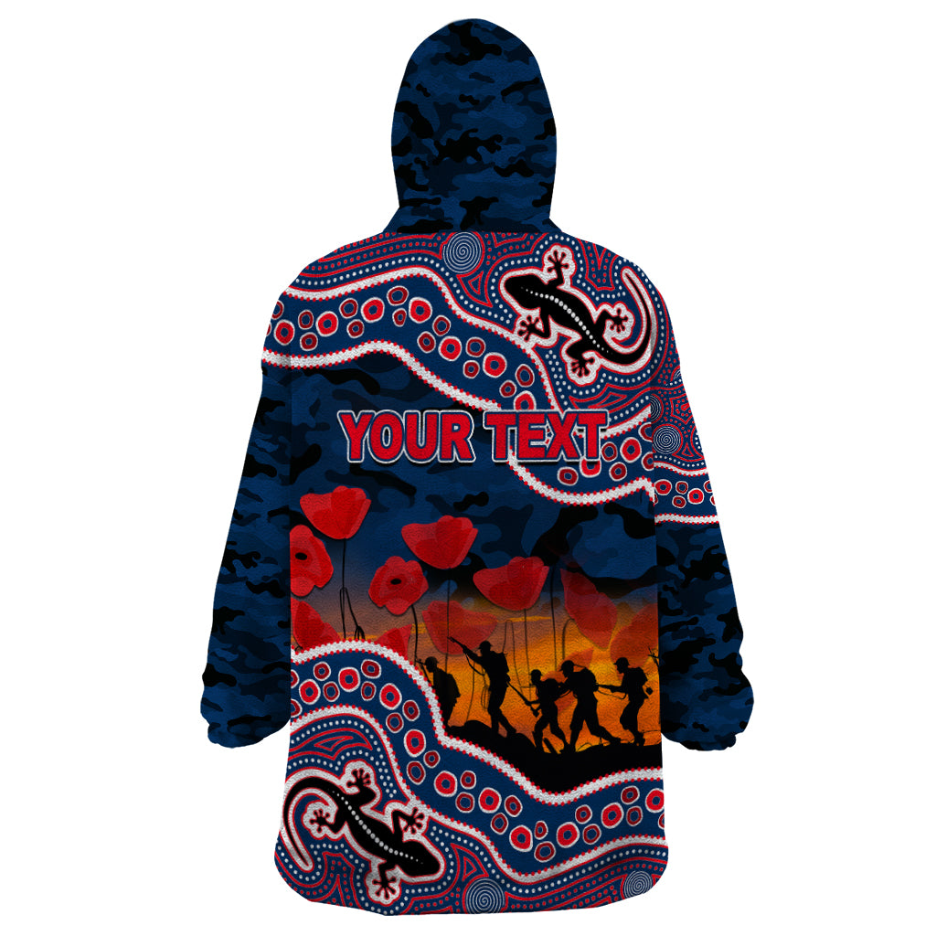 custom-personalised-anzac-day-nrl-rooster-wearable-blanket-hoodie-aboriginal-lizard-patterns