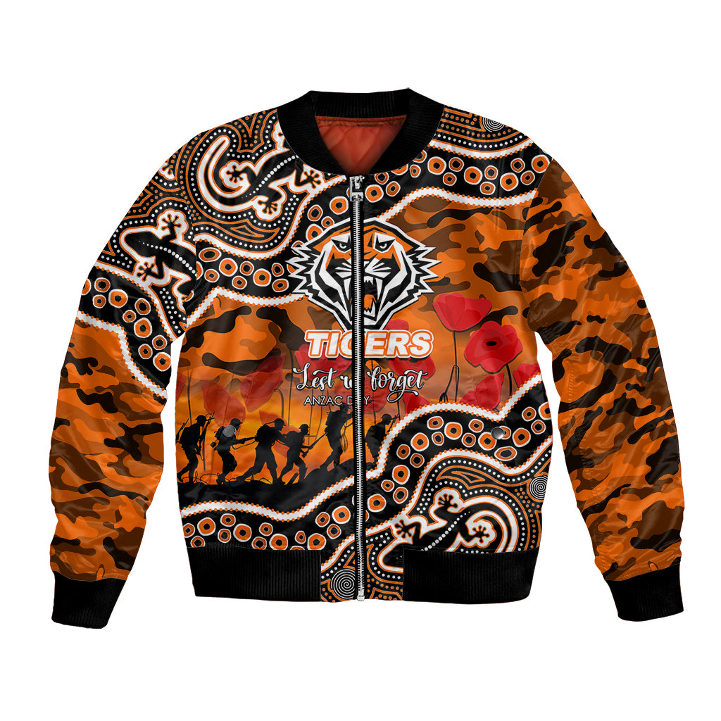 custom-personalised-anzac-day-nrl-tigers-bomber-jacket-aboriginal-lizard-patterns