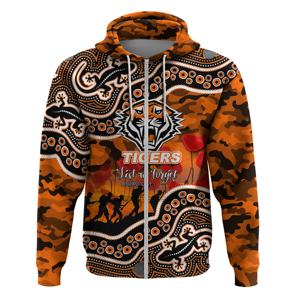 custom-personalised-anzac-day-nrl-tigers-hoodie-aboriginal-lizard-patterns