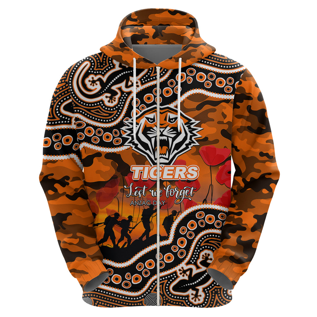 custom-personalised-anzac-day-nrl-tigers-hoodie-aboriginal-lizard-patterns