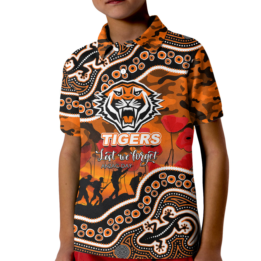 custom-personalised-anzac-day-nrl-tigers-kid-polo-shirt-aboriginal-lizard-patterns