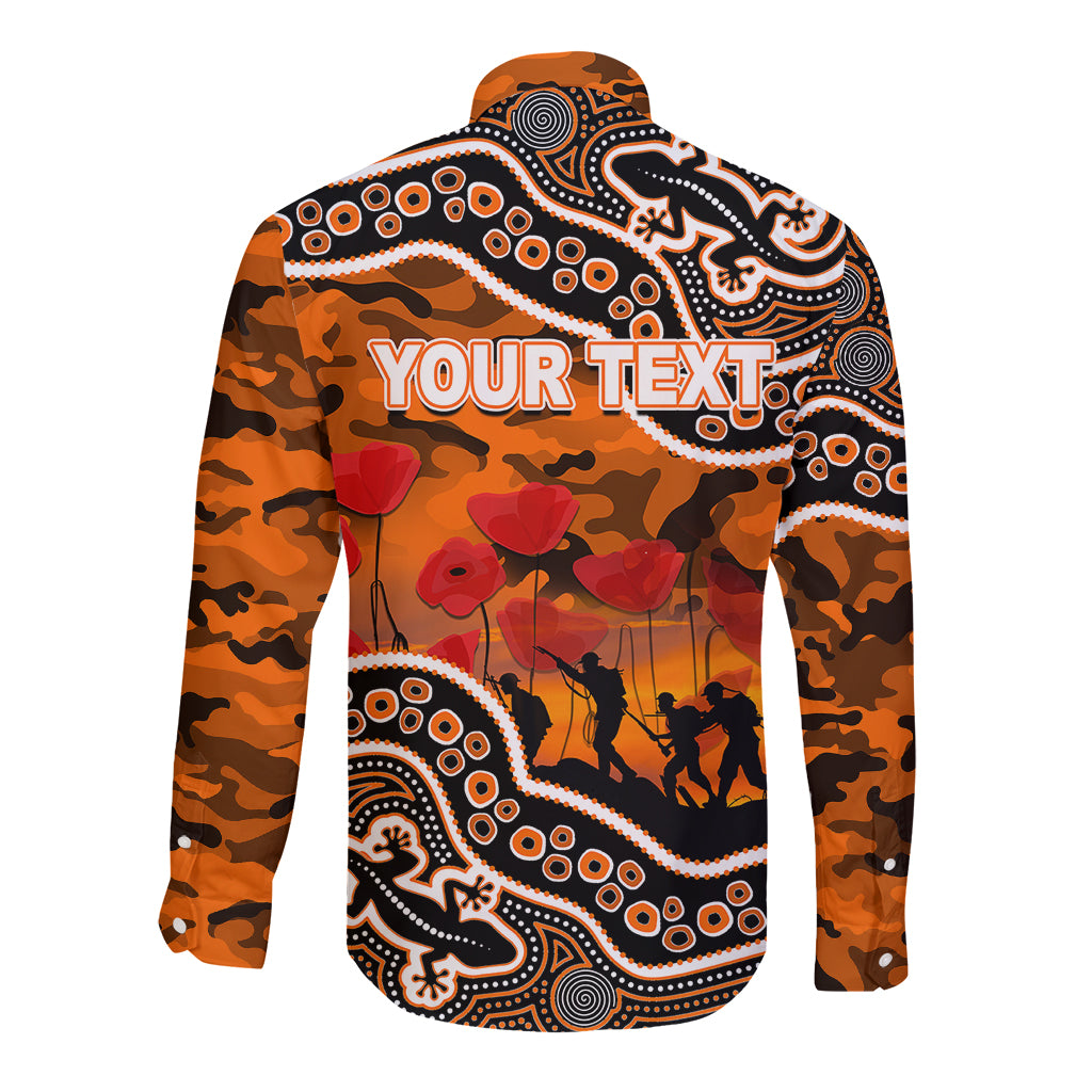 custom-personalised-anzac-day-nrl-tigers-long-sleeve-button-shirt-aboriginal-lizard-patterns