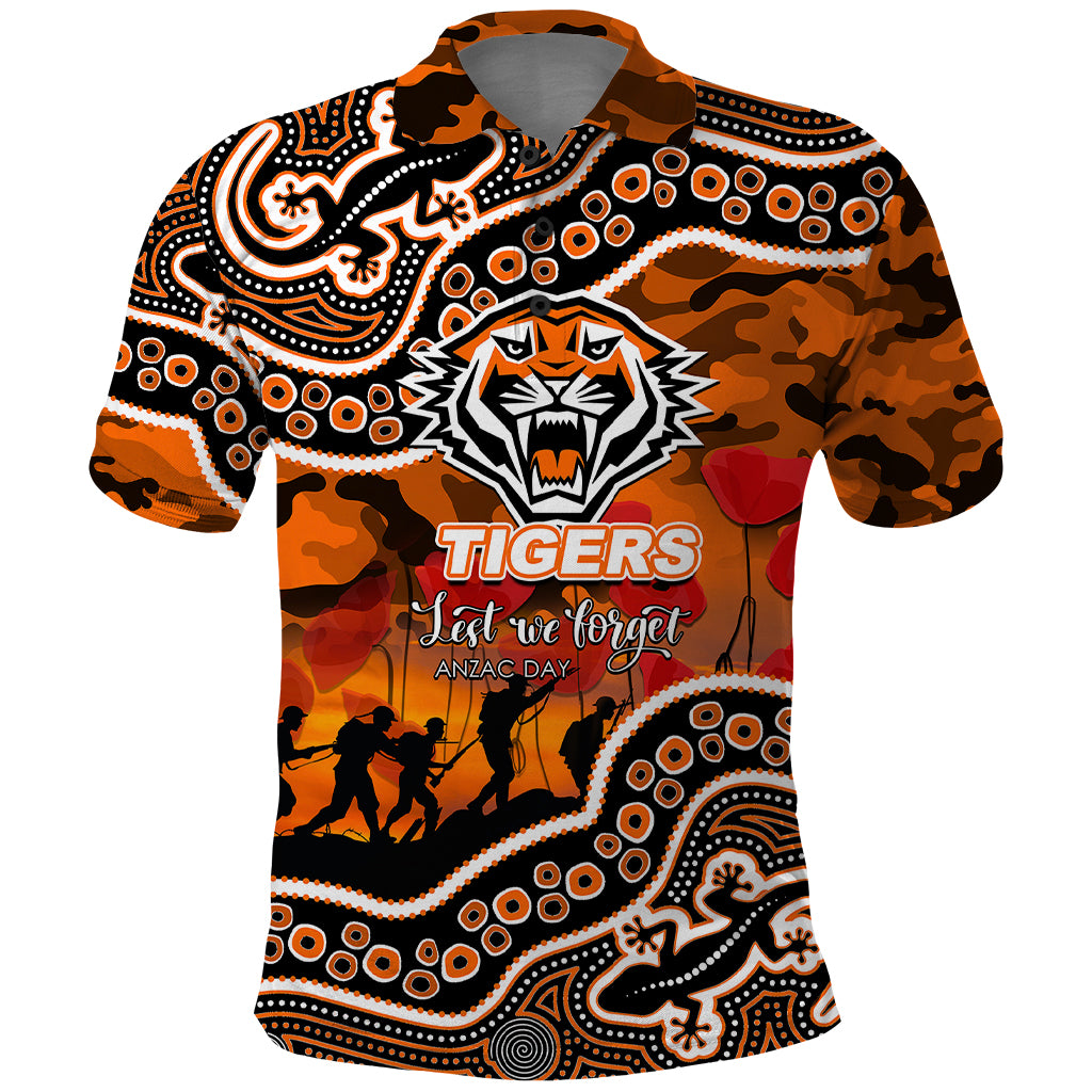 custom-personalised-anzac-day-nrl-tigers-polo-shirt-aboriginal-lizard-patterns