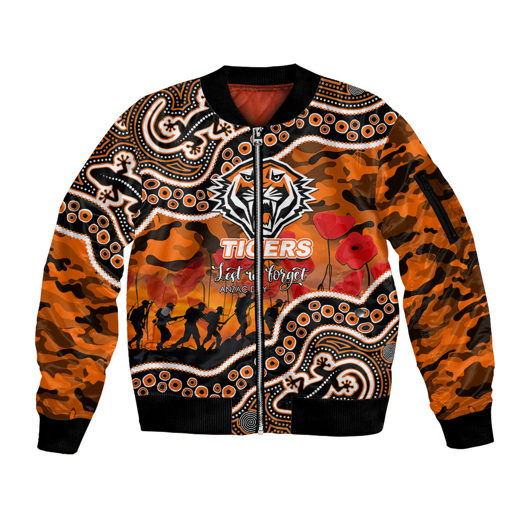 custom-personalised-anzac-day-nrl-tigers-sleeve-zip-bomber-jacket-aboriginal-lizard-patterns