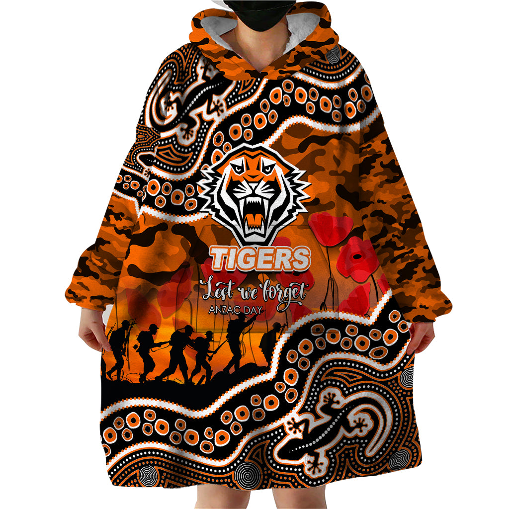 custom-personalised-anzac-day-nrl-tigers-wearable-blanket-hoodie-aboriginal-lizard-patterns