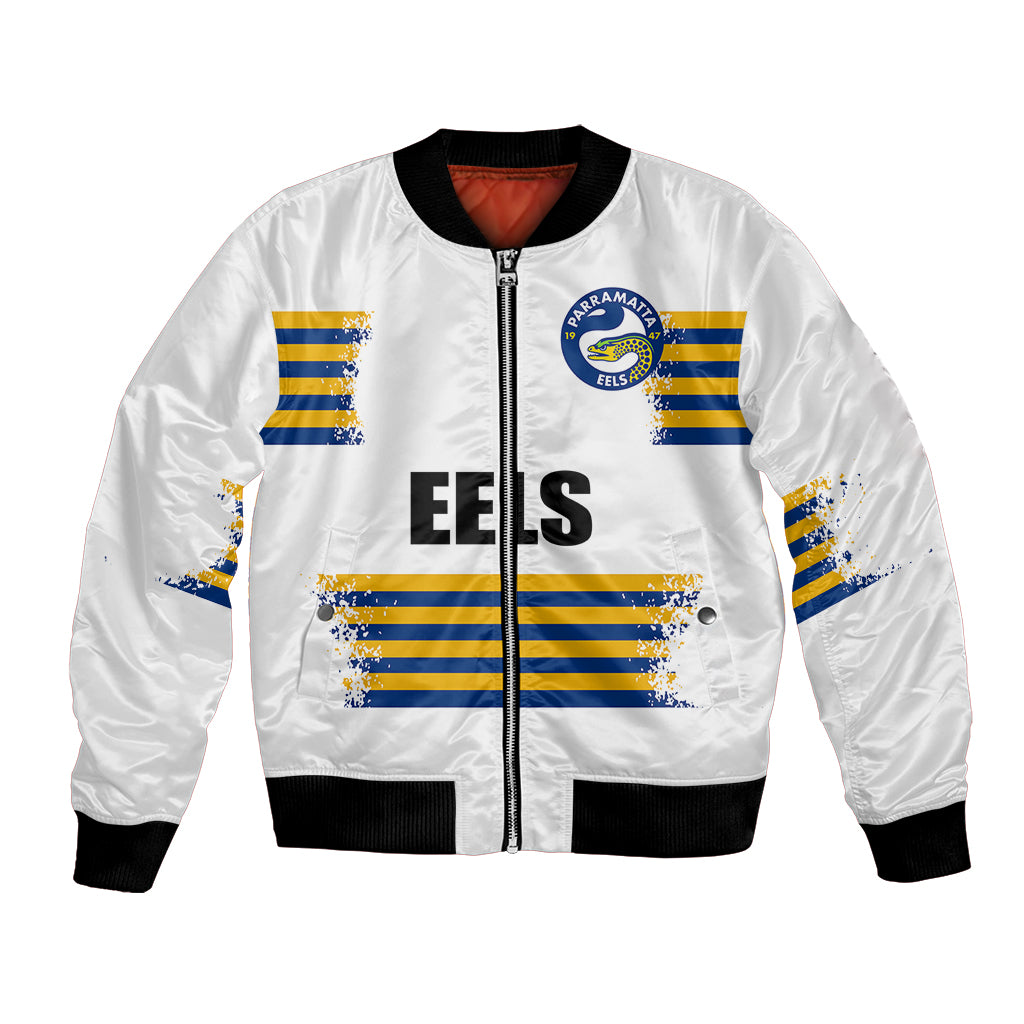 custom-personalised-and-number-eels-nrl-bomber-jacket-2023-simple-white-style