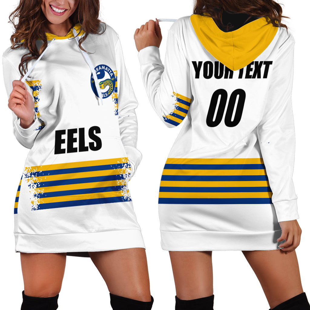 custom-personalised-and-number-eels-nrl-hoodie-dress-2023-simple-white-style