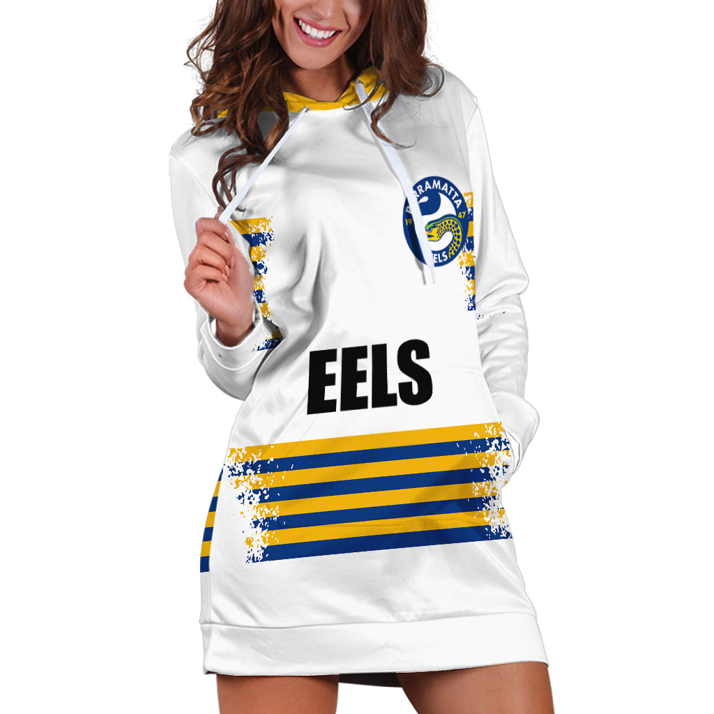 custom-personalised-and-number-eels-nrl-hoodie-dress-2023-simple-white-style