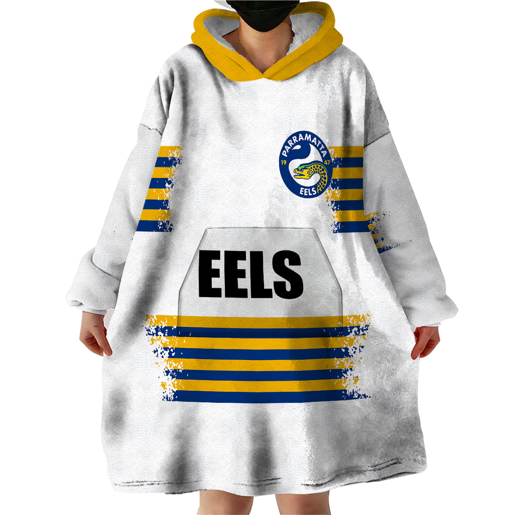 custom-personalised-and-number-eels-nrl-wearable-blanket-hoodie-2023-simple-white-style