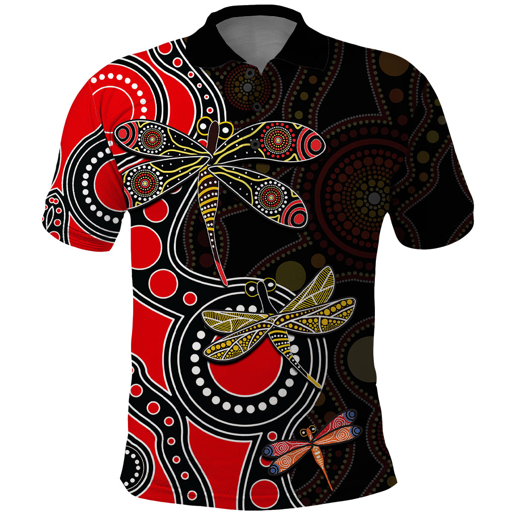 aboriginal-dragonfly-polo-shirt-red-style