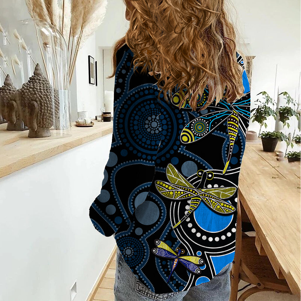 aboriginal-dragonfly-women-casual-shirt-blue-style