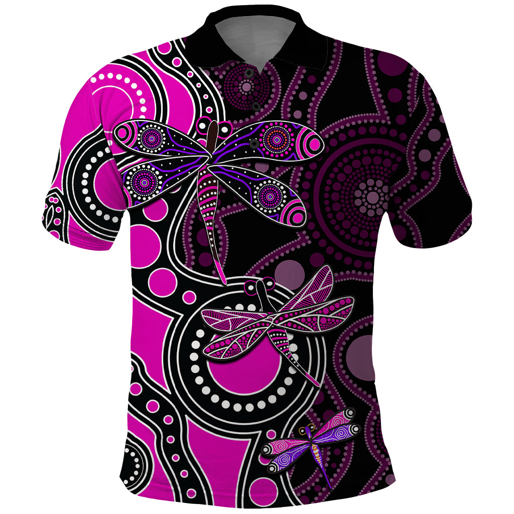 aboriginal-dragonfly-polo-shirt-pink-style