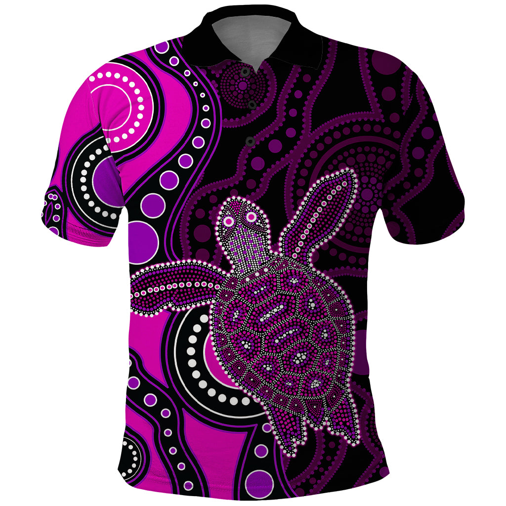 aboriginal-turtle-polo-shirt-pink-style