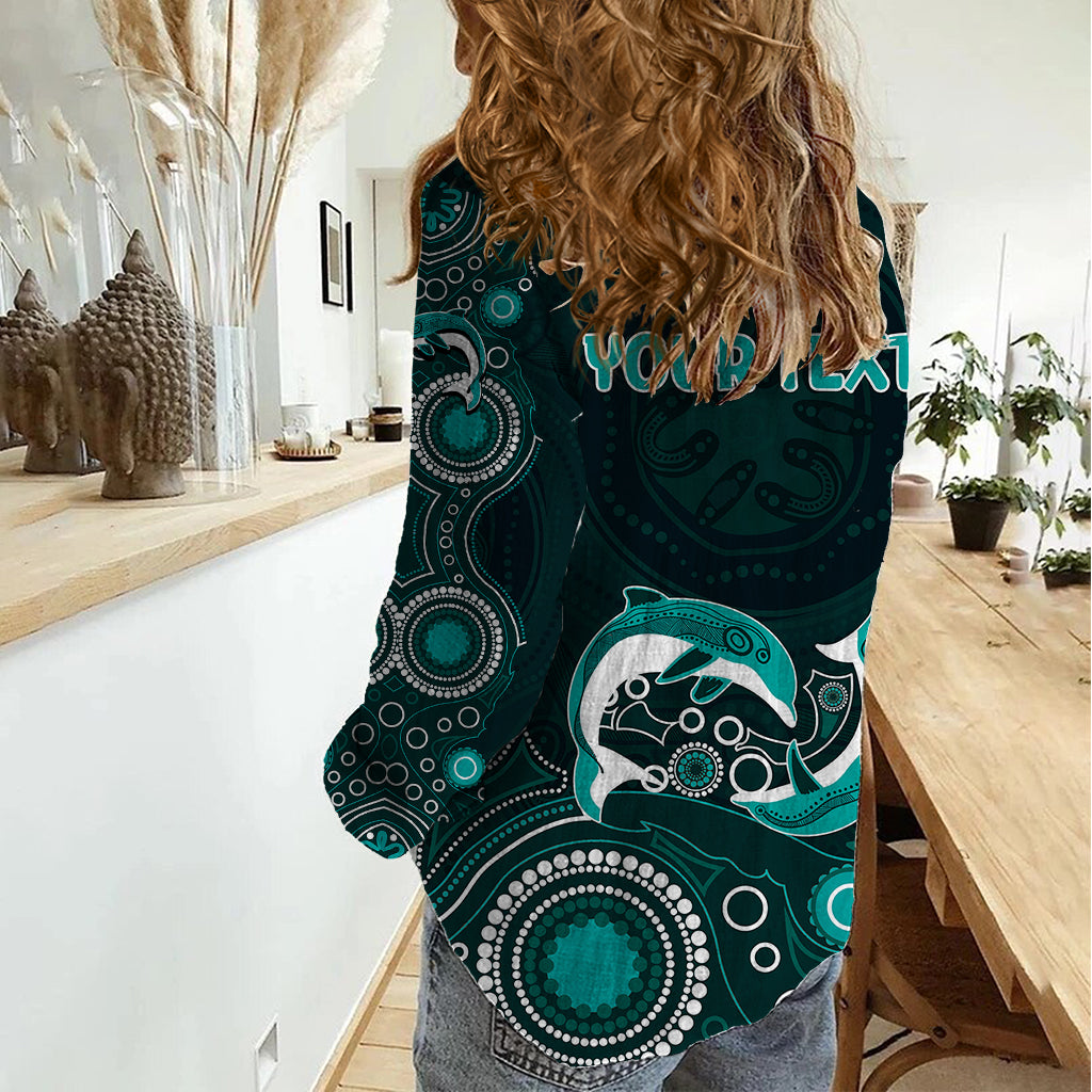 australia-aboriginal-women-casual-shirt-dolphin-green