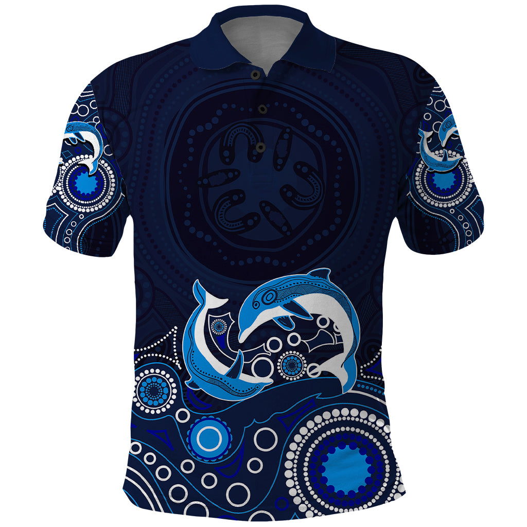 australia-aboriginal-polo-shirt-dolphin-dark-blue