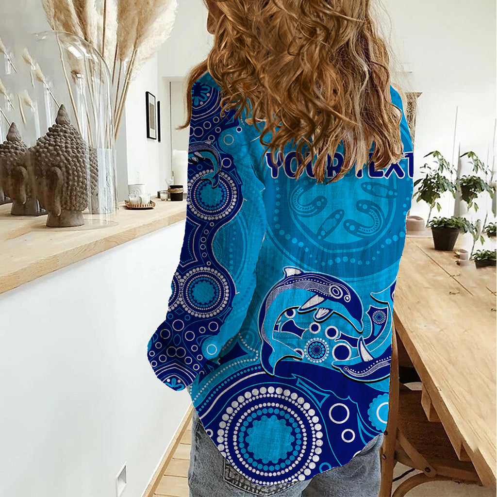 australia-aboriginal-women-casual-shirt-dolphin-light-blue