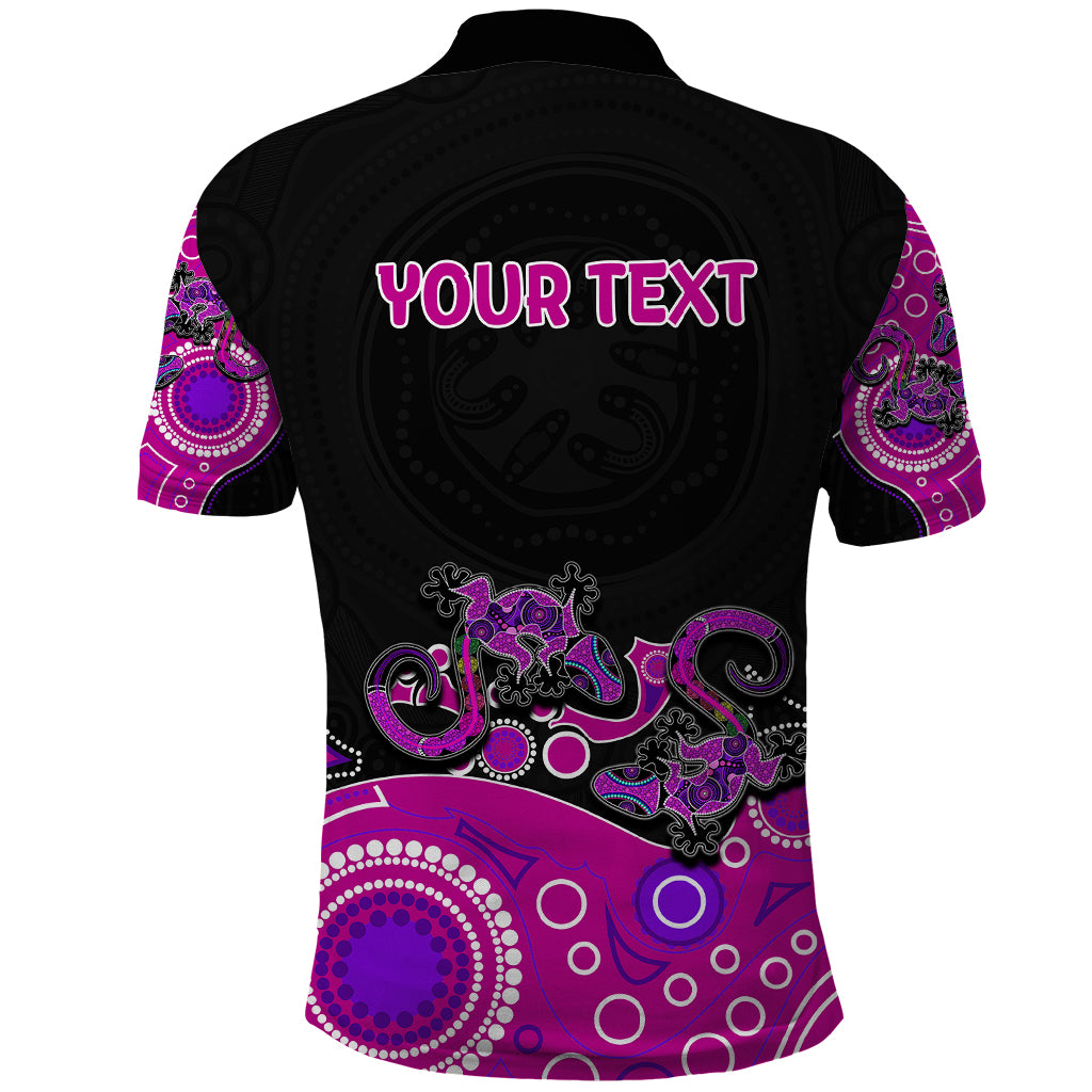 australia-aboriginal-polo-shirt-lizard-pink