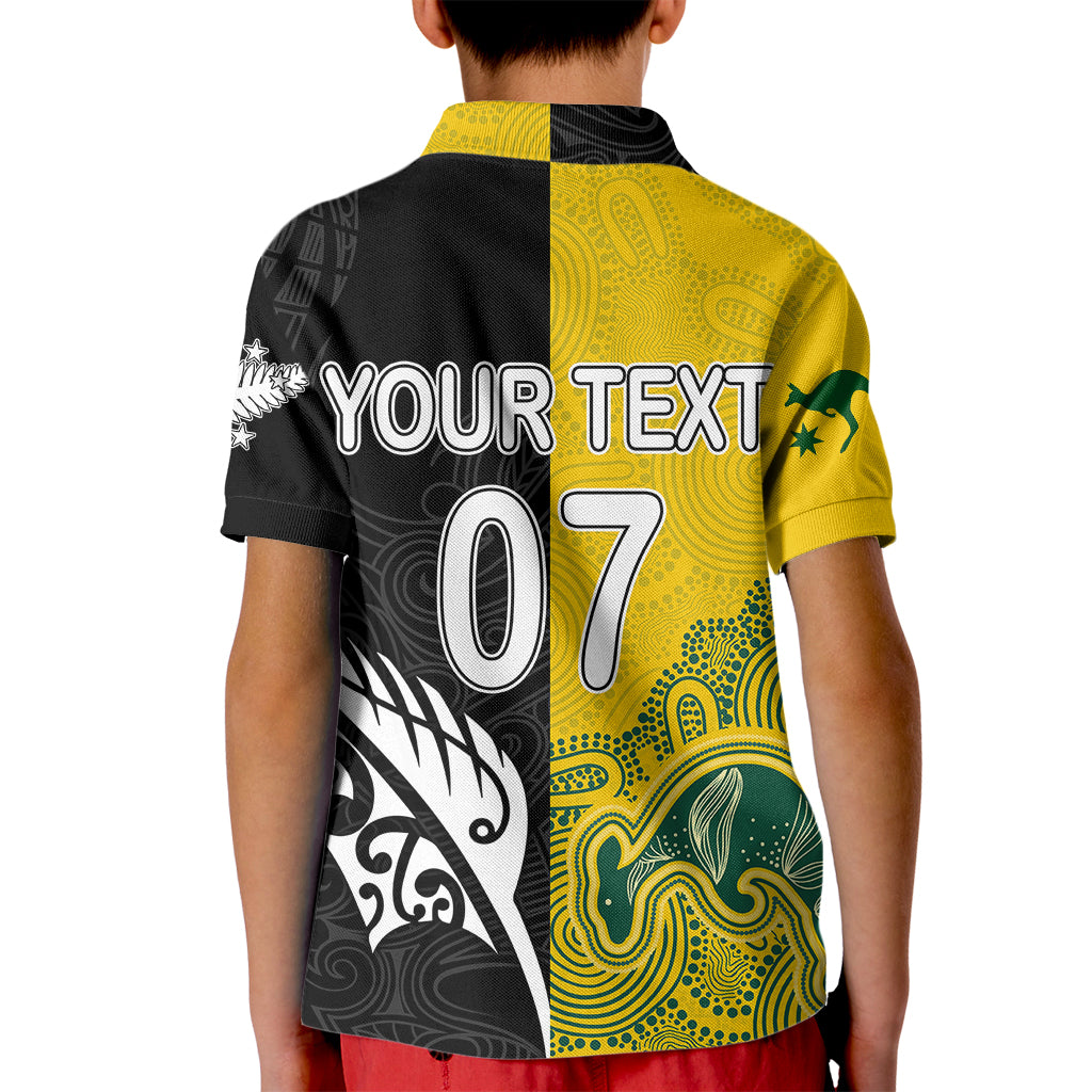 personalised-matildas-mix-football-ferns-kid-polo-shirt-2023-world-cup-aboriginal-tribal-style