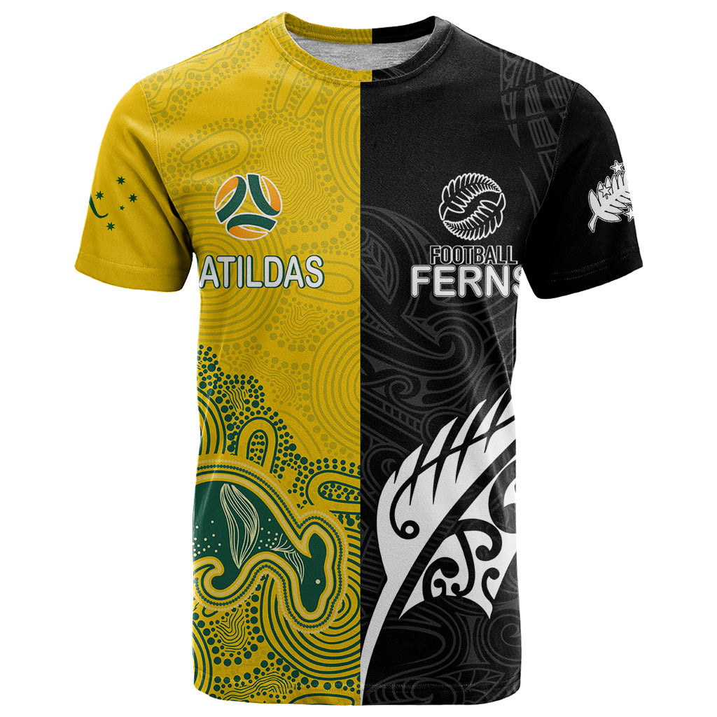 personalised-matildas-mix-football-ferns-t-shirt-2023-world-cup-aboriginal-tribal-style