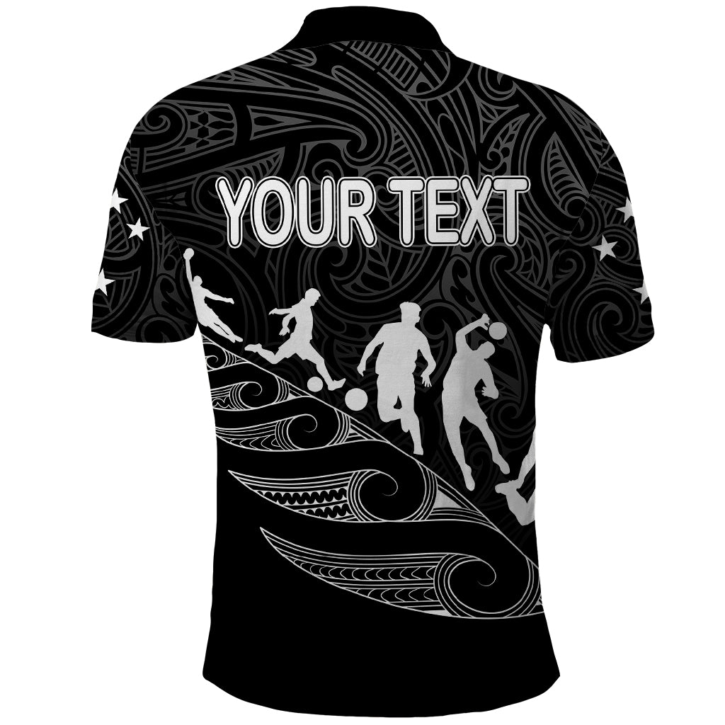 personalised-new-zealand-football-ferns-polo-shirt-women-world-cup-2023-tribal-koru-pattern