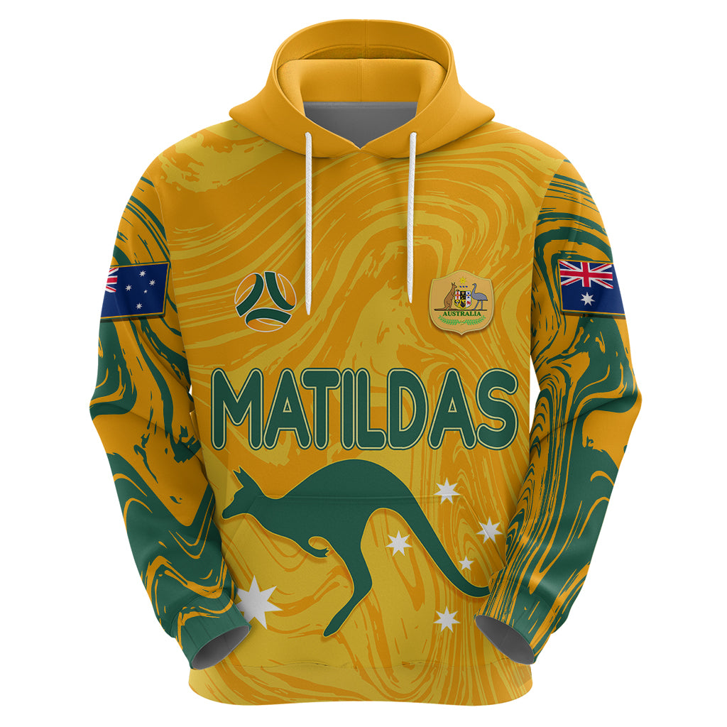 personalised-aussie-matildas-hoodie-2023-women-world-cup-marble-patterns