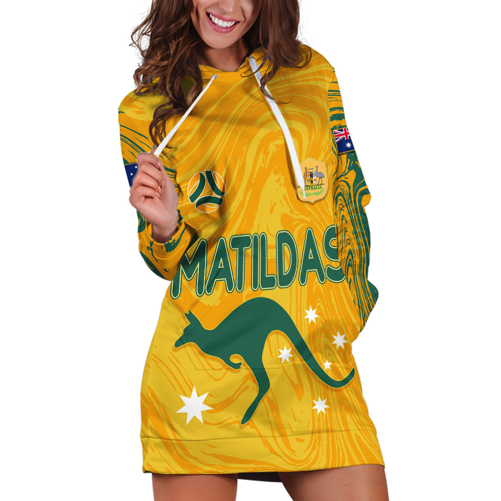 personalised-aussie-matildas-hoodie-dress-2023-women-world-cup-marble-patterns