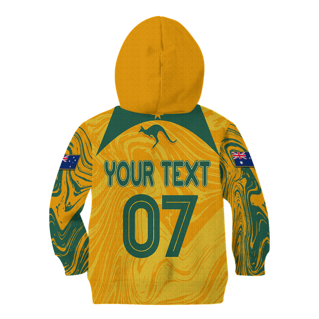 personalised-aussie-matildas-kid-hoodie-2023-women-world-cup-marble-patterns