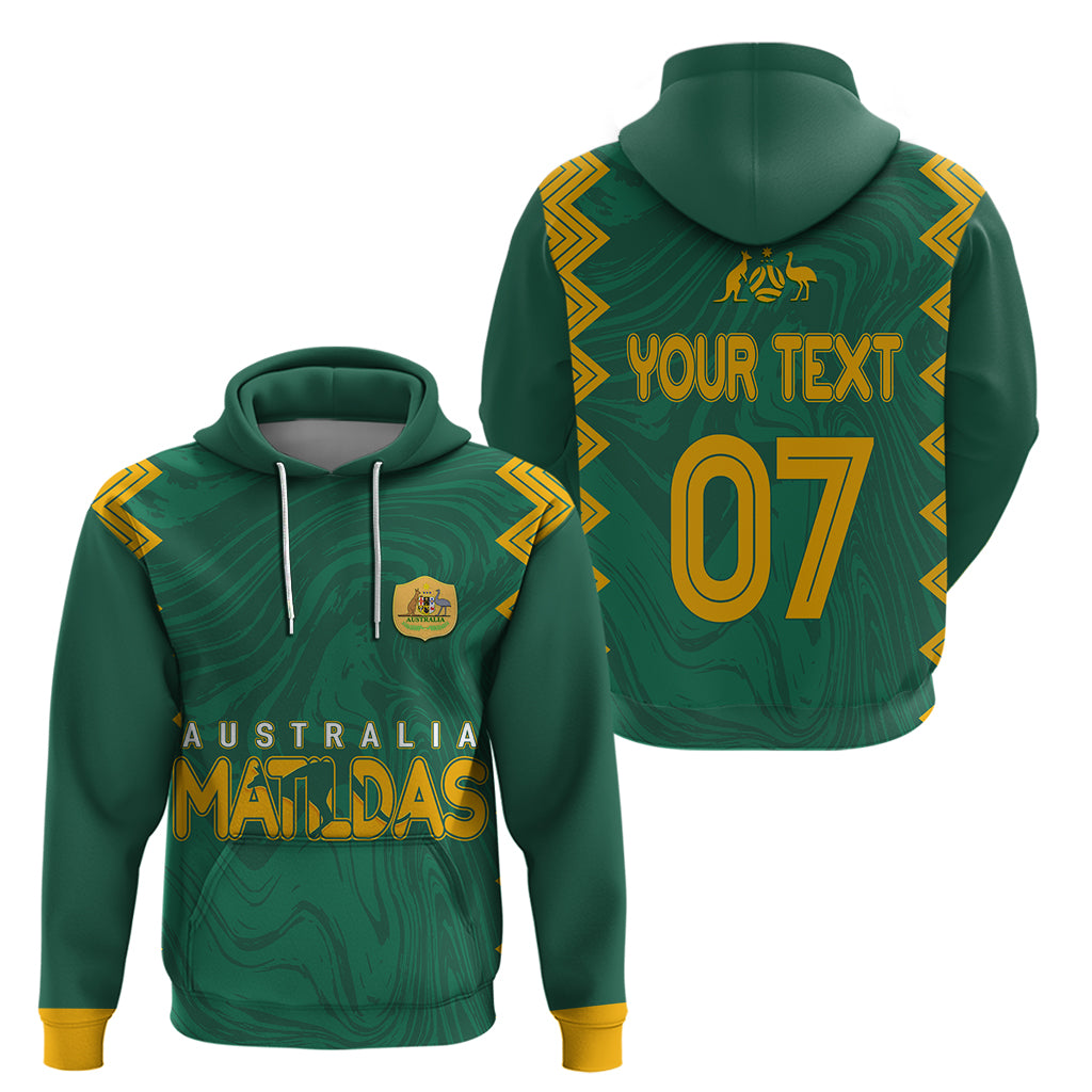 personalised-aussie-matildas-hoodie-2023-women-world-cup-marble-patterns-green