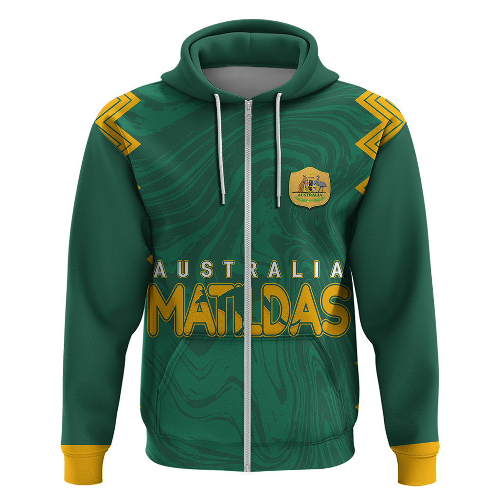 personalised-aussie-matildas-hoodie-2023-women-world-cup-marble-patterns-green