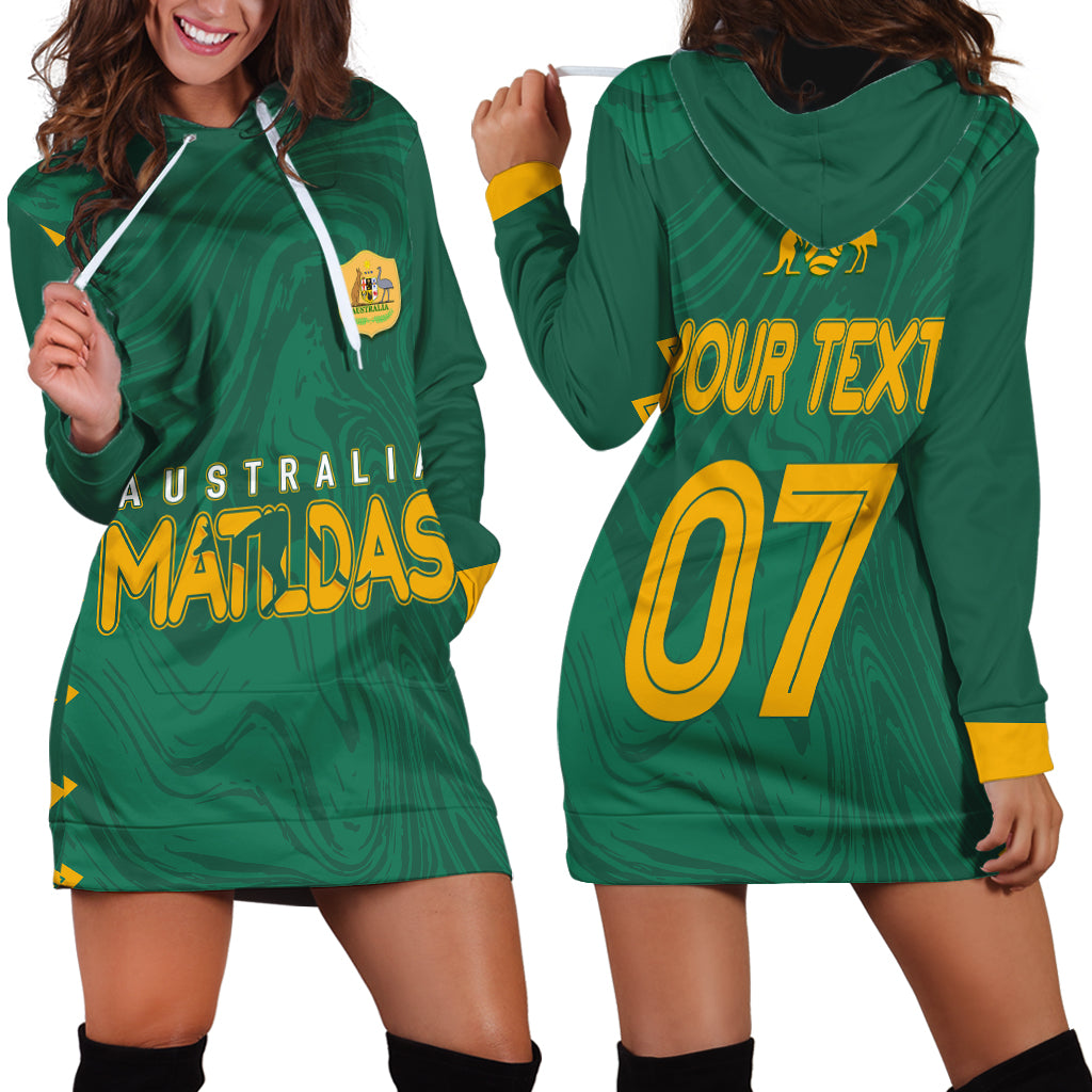 personalised-aussie-matildas-hoodie-dress-2023-women-world-cup-marble-patterns-green