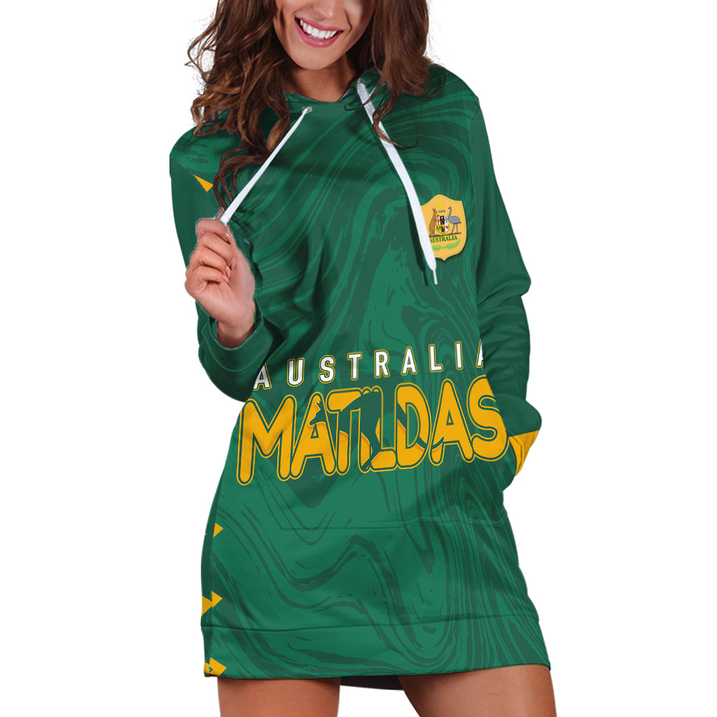 personalised-aussie-matildas-hoodie-dress-2023-women-world-cup-marble-patterns-green