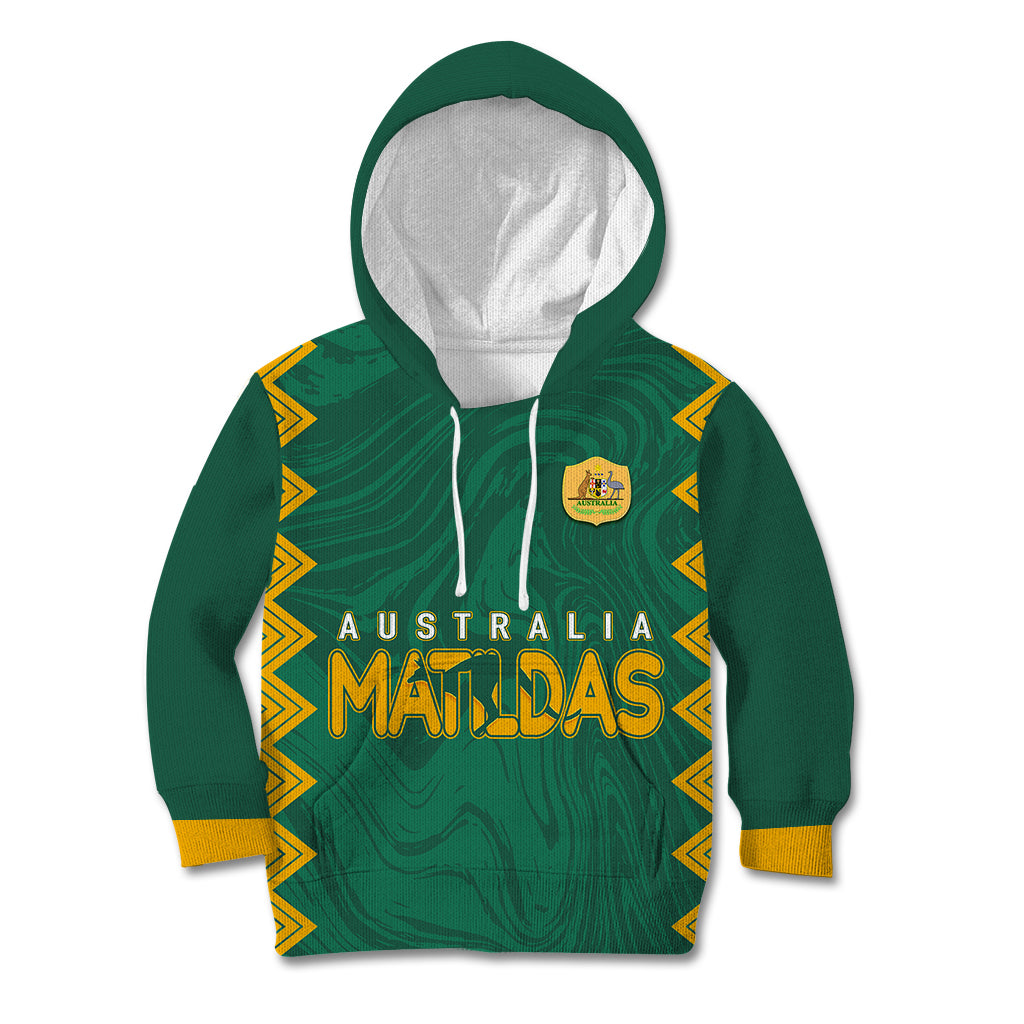 personalised-aussie-matildas-kid-hoodie-2023-women-world-cup-marble-patterns-green