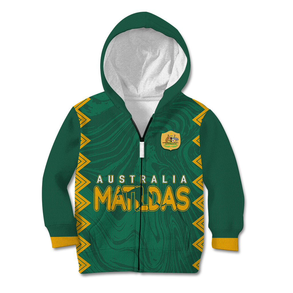 personalised-aussie-matildas-kid-hoodie-2023-women-world-cup-marble-patterns-green