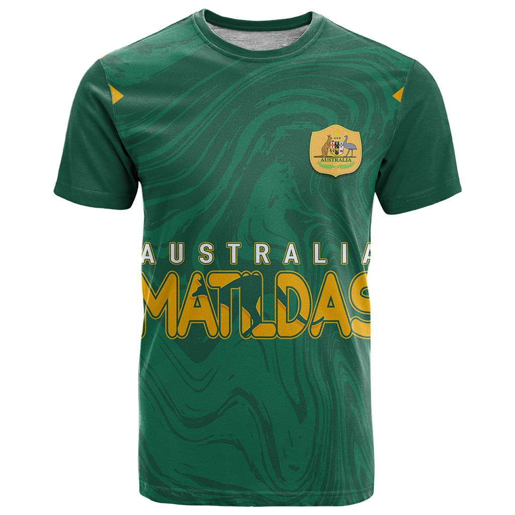 personalised-aussie-matildas-t-shirt-2023-women-world-cup-marble-patterns-green