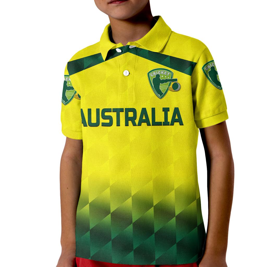 custom-personalised-australia-cricket-kid-polo-shirt-aussie-unique-gradient-yellow-vibes