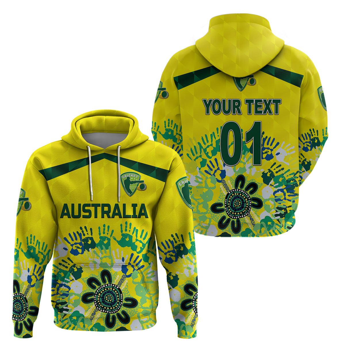 custom-personalised-australia-cricket-hoodie-aboriginal-style-unique-yellow