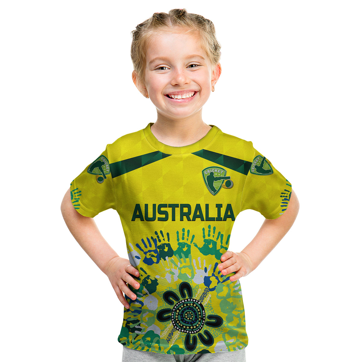 custom-personalised-australia-cricket-kid-t-shirt-aboriginal-style-unique-yellow