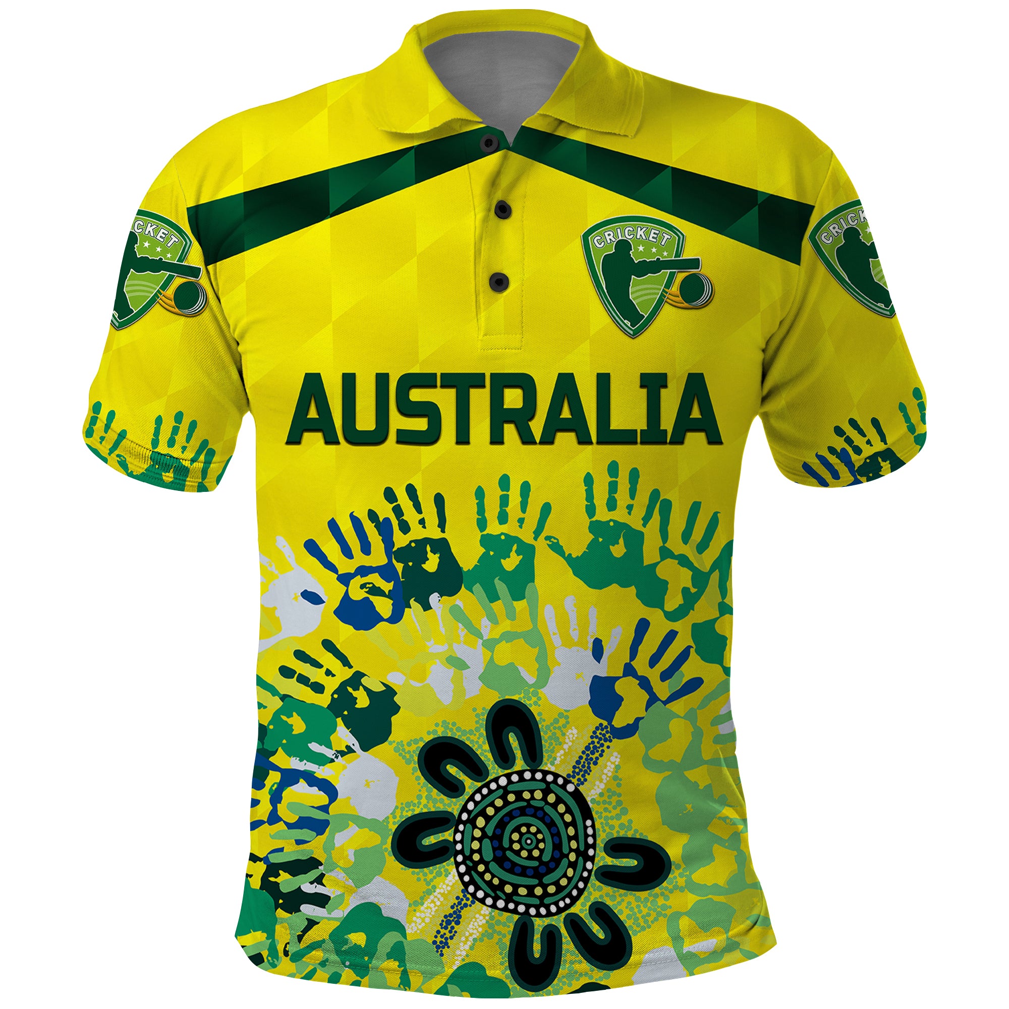 custom-personalised-australia-cricket-polo-shirt-aboriginal-style-unique-yellow