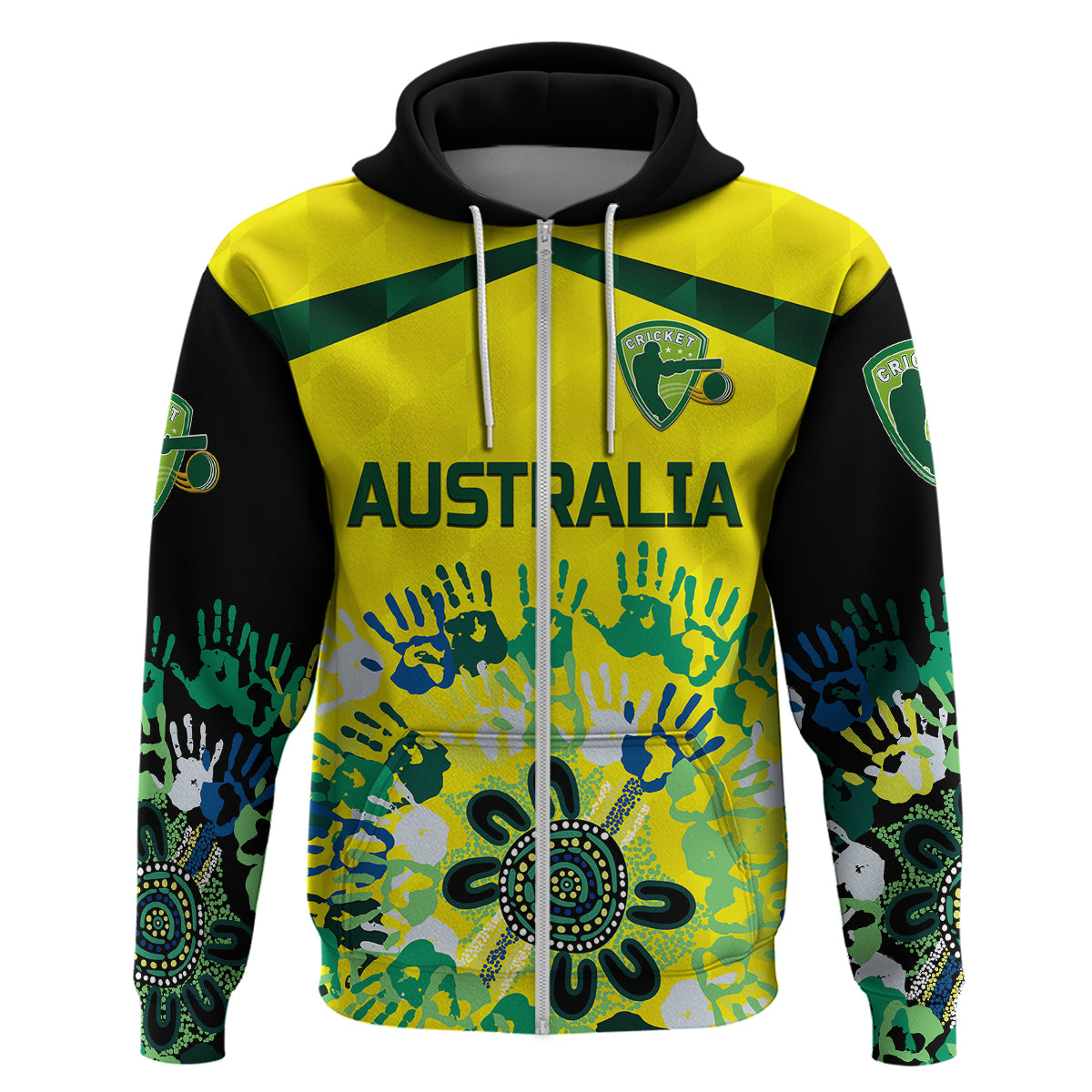 custom-personalised-australia-cricket-hoodie-aboriginal-style-unique-black