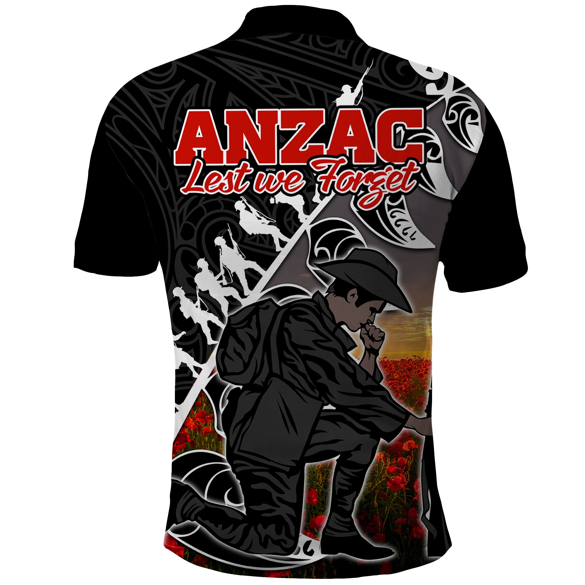 aotearoa-anzac-day-polo-shirt-maori-fern-with-poppy-vibe