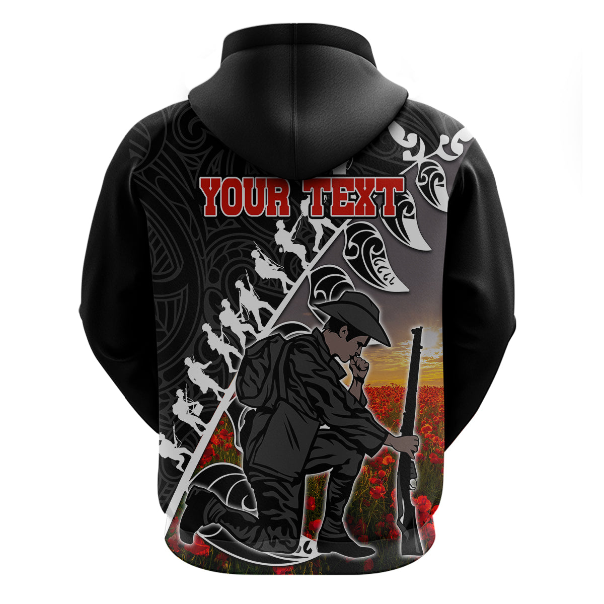 custom-personalised-aotearoa-anzac-day-hoodie-maori-fern-with-poppy-vibe